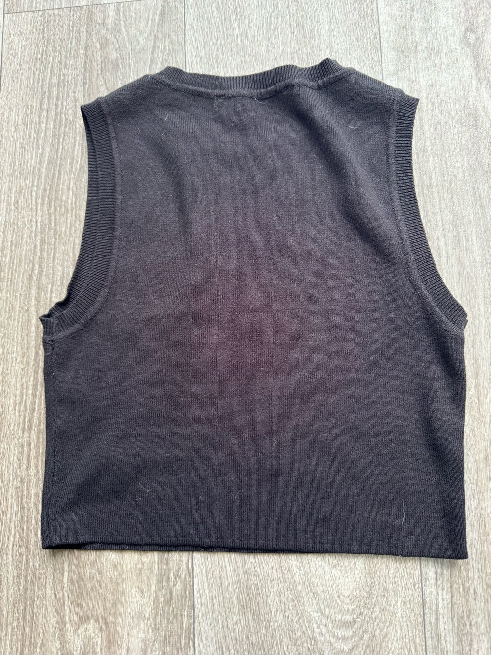 ZARA Black Cropped Ribbed top - Picture 3 of 4